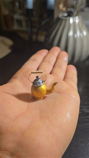 Tiny handmade teapot 🫖 #miniature #diy #craft”