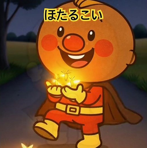 【ほたるこい】アンパンマンと歌おう♪ #アンパンマン #赤ちゃん #こどものうた #かわいい #童謡 #歌あり#歌詞付き