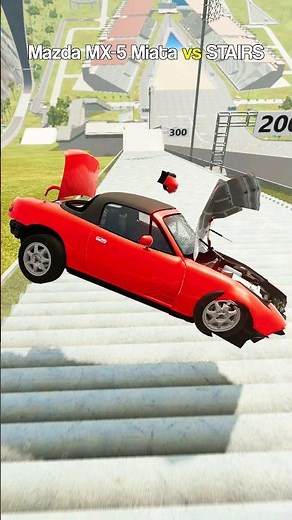 Mazda MX-5 Miata vs Stairs 😆 #beamng #shorts | BeamNG.Drive