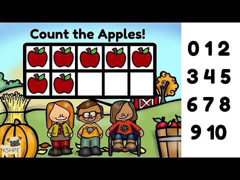 Count the Apples! Ten Frames, Counting Numbers 0-10, Apple Picking Farm, Early Math, Virtual School!