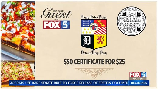 Be Our Guest at Angry Pete's Pizza where they are serving up legendary Detroit-style deep dish and pan pizzas with those crave-worthy crispy cheese edges that hit just right. Not your average pie—Angry Pete’s brings bold flavor with wild creations like Cuban Style and Cherry BBQ Pulled Pork. Sweet, savory, crunchy, gooey... all in one glorious slice. $50 for $25: https://bit.ly/3NcCTzo Learn more: https://bitl.to/4uBQ | FOX 5 San Diego
