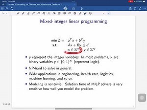 Lecture 11 Modeling of Discrete and Continuous Decisions