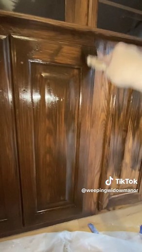 Upgrade your old oak cabinets with Gel stain. Here’s how I used varathane Dark Walnut to update these Oak Cabinets #gelstain #darkwalnut #renovation #stain #upgrade