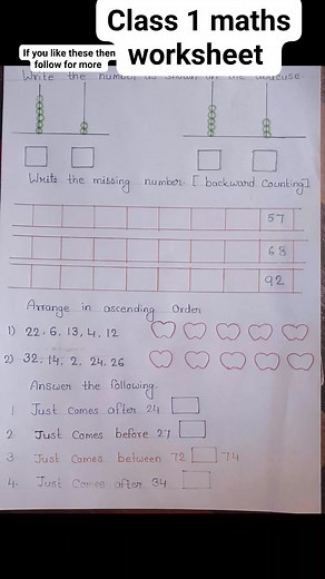 1K reactions · 107 shares | Class 1 maths worksheet #Class1 #maths #worksheet #dailypractice #everyone #kidsactivity Chhanda Panja | Chhanda Panja | Facebook