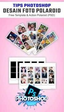 Desain Foto Polaroid 3 Strip - Polaroid Strip Photo Design (Free Action PSD Template)