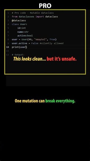 Python Pro vs Pro++ - Stop Using Mutable Objects for Data Models (Python TIP 26) #python #coding