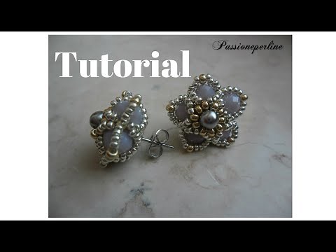 Tutorial orecchino a perno con cristalli e rocailles