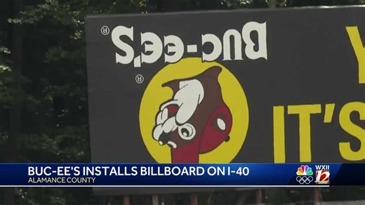 Buc-ee's installs upside-down billboard in Mebane