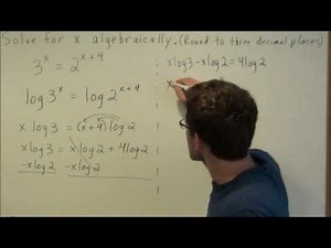 Solving Exponential Equations with logs