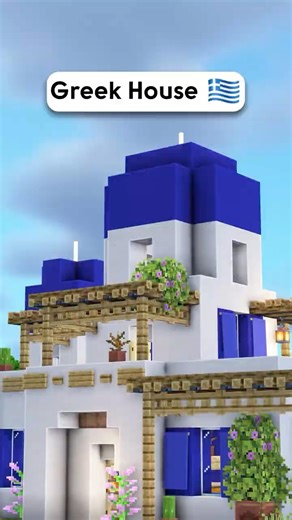 Minecraft Greek House 🇬🇷 3D Build guide on zediaph.com Link in Bio🔗