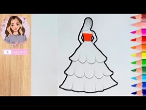 Cute Girl in a Beautiful Dress Drawing || Easy Step by Step Art
