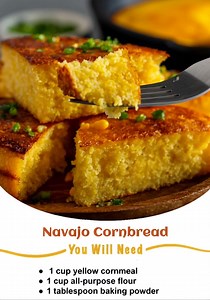 Navajo Cornbread Ingredients: 1. 1 cup yellow cornmeal The full recipe is in the FIRST (C.O.M.M.E.N.T) 👇 Enjoy! ❤️👇👇👇� | 𝑫𝒊𝒇𝒇𝒆𝒓𝒆𝒏𝒕 𝒅𝒆𝒕𝒂𝒊𝒍𝒔