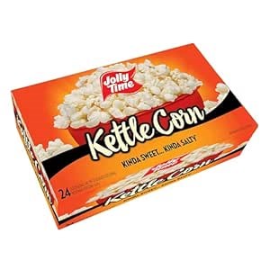 Jolly Time Value Pack Kettle Corn Festival Fun Microwave Kettle Corn | Sweet & Salty Glazed Gourmet Popcorn (3 Ounce, Pack of 24)