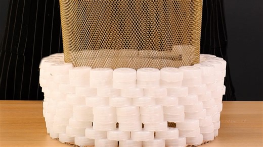 DIY Basket Made Of Bottle Caps