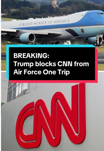 Despite a federal judge’s order to restore White House access to the three news outlets Trump banned earlier this week – MS NOW, CNN, and Politico – the White House barred CNN from traveling with the president today on Air Force One. #airforceone #donaldtrump #media
