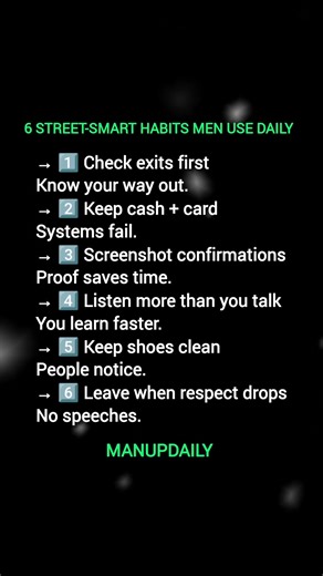 Men use these habits daily #manup #levelupyourlife #nevergiveup.