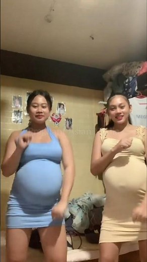 Cute Huge Pregnant Filipino Moms Duo 8 Months