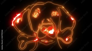 dog head digital laser animation