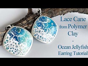 Translucent Lace Cane from Polymer Clay - Jellyfish Earring Tutorial