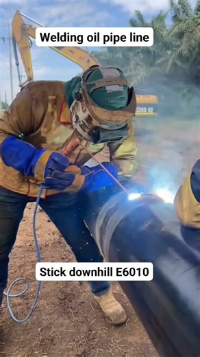 Smaw welding on oil pipe line with special rod 6010 downhill