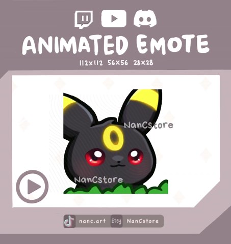 Animated Umbreon Peeking Emotes | Kawaii Eevee Pokemon | Twitch Discord Streaming Chat | Adorable Cute Chat Emoji - Etsy UK