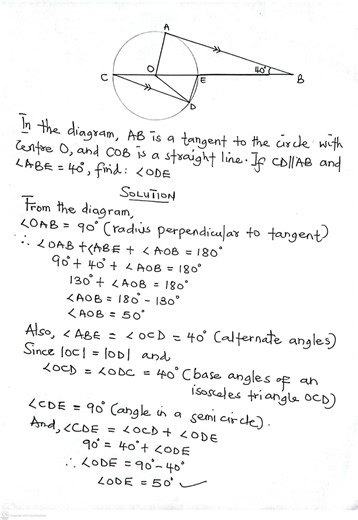 Circle Geometry Series 014 Tangent theorems with Angle in a semi circle #mathematics #shapes #GeometryTutor #geometry