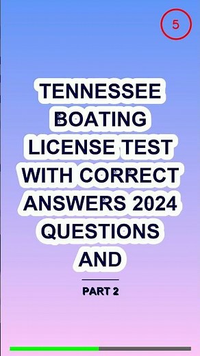 Tennessee Boating License test with Correct Answer