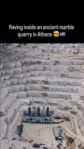 Techno Rave TV on Instagram: "Raving inside an ancient marble quarry in Athens hits different. 🇬🇷✨ A surreal blend of history, culture, and electronic music: marble walls once used to build the Parthenon now lit up by lasers and Adriatique’s hypnotic set. Greece is quickly becoming one of the most unique rave destinations out there, and this quarry proved why — flawless audiovisual production, a historical setting, and a crowd that flew in from all over Europe for a night they won’t forget. If