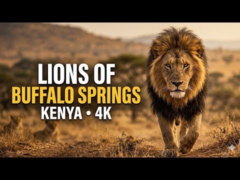 🦁 Predators of Buffalo Springs: Majestic Lions Roaming Kenya's Arid Landscapes in 4K