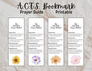 ACTS Prayer Guide Bookmark Set: Christian Bible Study (digital Download) - Etsy