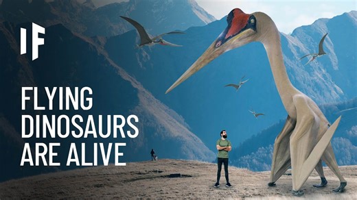 Imagine the pterodactyl still alive and flying over modern cities