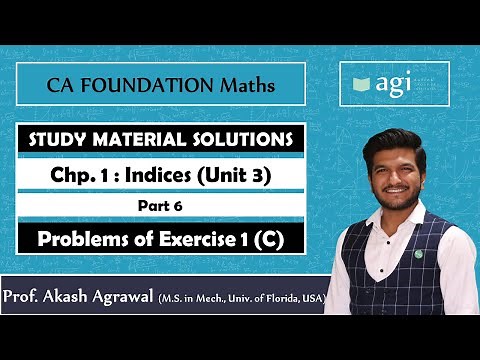 CA Foundation | Business Mathematics | Indices | Exercise 1C | ICAI Study Material Solutions