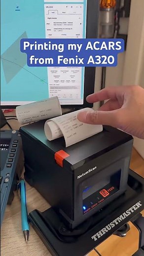 Printing my A320 ACARS on my POS Printer #msfs2024 #flightsimulator #fenix #posprinter #ACARS