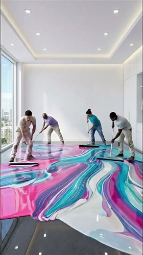 Neon Pink Blue Purple Metallic Epoxy Floor | Modern 3D Resin Floor Design 2026