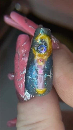 Sailor Moon wand moon stick nails #pressonnails #sailormoon #sailormoonnails #moonstick #nailart