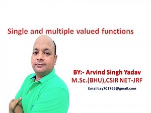Single and multiple valued functions, complex analysia