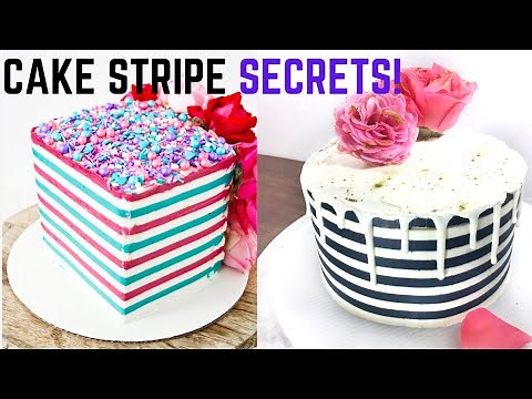 STRIPE BUTTERCREAM CAKE | How to Make a Perfectly Striped Cake!