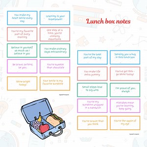 Printable Lunch Box Notes for Kids, Positive Affirmations & Encouragement Cards - Etsy Canada