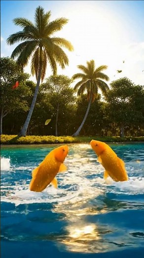 🌊 4K Relaxing Ocean Waves | Calm Nature Ambience with Jumping Fish for USA & Europe