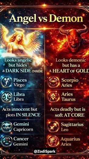 The Angel Side vs Devil Side of Zodiac Signs 💫 #astrology#zodiac #zodiacsigns