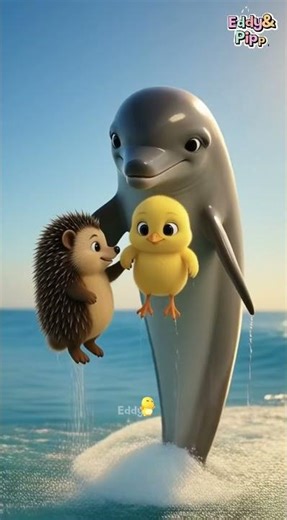 Eddy & Pippi Explore the Sea with a Friendly Dolphin #cuteanimation #cartoon #3danimation #shorts