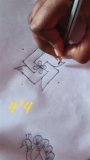 Easy kolam#easykolam #kolamwithdots #easyrangoli #kolamforbeginners