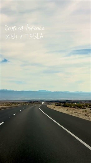Cruising Interstate 40 in Needles California. #pov #roadtripvibes #tesla