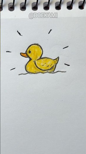 How to Draw a cute Rubber Duck from 3 Circles 🐤 #shorts
