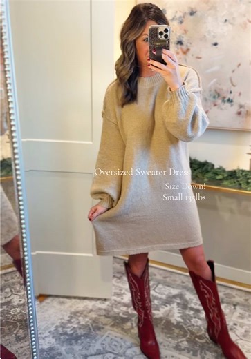 The comfy oversized sweater dress that you have been waiting for! #sweaterdress #dress #oversizedsweater #tiktokshopblackfriday #tiktokshopcreatorpicks @Ebifin @Ebifin_us