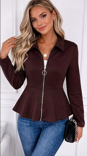 Zip-Up Jacket for Women Summer Wear Long Sleeves Jacket for Women Stylish
