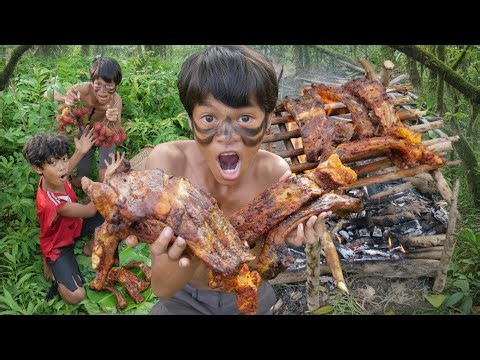 Primitive Technology - Cooking PORK RIB For Diner