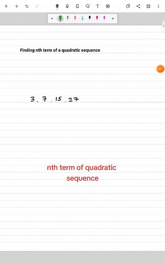 SC nth term quadratic sequence