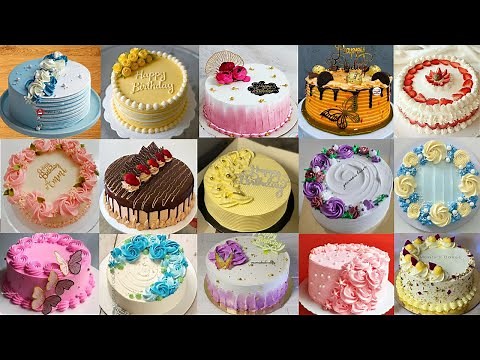 Easy Whipped Cream Cake Designs/Round Cake Design/Anniversary Cake/Simple Cake Design/Chocolate Cake