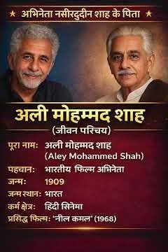 अभिनेता नसीरुद्दीन शाह के पिता अली मोहम्मदशाह का जीवन परिचय ❗ biography #ytshorts #gk #actor
